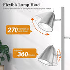 QiMH Tree Floor Lamp with 3 Light Bulbs, Standing Tall Pole Lamps for Living Room Bedroom Office, Reading Stand up Lamps with 3 Adjustable Arms,Brushed Nickel