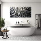 LASMOND Abstract Black and White Wall Art for Living Room Modern Canvas Print Painting Lines Flower Floral Large Artwork Bedroom Home Office Wall Décor (40x20 Inches)