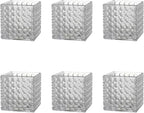 Square Vases Set of 6, 4" x 4" x 4" Square Glass Vases for Flowers, Clear Flower Vase for Centerpieces, Small Bubble Vase for Wedding, Party, Home, Office, Parties, Events