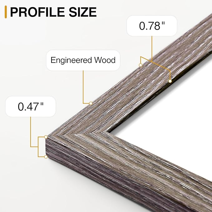 Vittanly 15 Pack Picture Frames Collage Wall Decor, Multi Sizes Including 3pcs 8x10, 6pcs 5x7 and 6pcs 4x6 Photo Frames, Gallery Frame Set for Wall or Tabletop Display, Black, Brown and Dark Grey