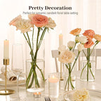 16 Pack Glass Cylinder Vases 4, 6, 8, 10 Inch Tall Clear Flower Vases for Table Centerpieces Wedding Decoration, Hurricane Floating Candle Holder for Party Home Decor