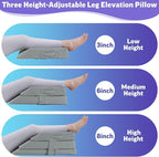 BALAPET Adjustable Wedge Pillow for Double Legs, 8" Height Elevated Leg Rest Pillow for Circulation, Supportive Bolster Pillow for Pregnancy Relieves Pressure Hip Leg Elevation, Light Grey