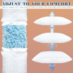 mislili Memory Foam Pillows Queen Size Set of 2, Luxury Cooling Queen Bed Pillows 2 Pack, Adjustable Frim Queen Size Pillows for Stomach Back Side Sleepers, Bed Pillows Washable with Extra Filling