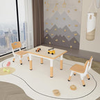 Kids Study Table and 2 Chairs Set,Height Adjustable Table and Chairs for Children and Toddlers,31.5"X23.6"Graffiti Desktop,Suitable for Daycare,Classrooms, Home