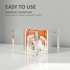 Acrylic Picture Frames 2.5x3.5 inches, 4 Pack, Clear Double Sided Magnetic Photo Frame, Freestanding Frameless Picture Display, Wallet Small Picture Frames for 2x3