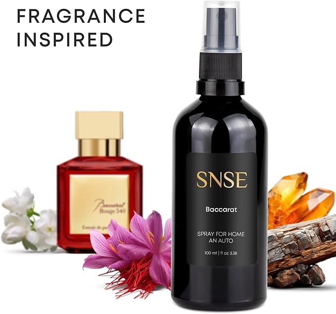 SNSE Baccarat Spray for Home and Auto | 3.38 oz | Scent Spray for Home, Textiles, Linens, Auto