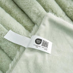Cozy Bliss Faux Fur Throw Blanket for Couch, Cozy Warm Plush Striped Blanket for Sofa Bedroom Living Room, 50 * 60 Inches Sage Green