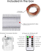 LECLSTAR 50 LED Photo Clips String Lights, 17ft with Remote - 8 Modes Fairy Lights to Clip on Pictures, Photos, Cards