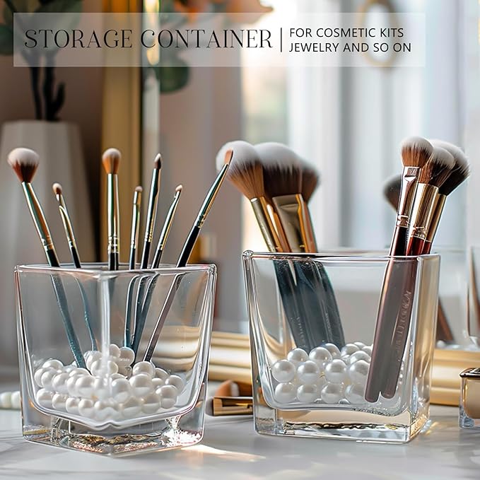 KEYWING 6 Pack Square Glass Vase 5" x 5" x 5", Clear Flower Vases for Centerpieces, Square Flower Vase Candle Holder for Wedding, Party, Home Office Decoration