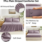 CozyLux Full Size Comforter Set Dusty Purple - 7 Pieces Bed in a Bag Dusty Purple Comforter Full Size, Bedding Set with All Season Quilted Comforter, Flat Sheet, Fitted Sheet, Pillowcases