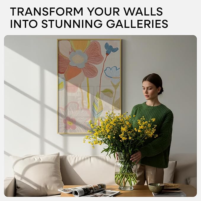 Homeforia 20x30 Poster Frame Gold, High End Metal 20 x 30 Picture Frames with Mat 16 by 24 Photo, 20x30 Gold Frame Matted to 16x24 Print, 30x20 Large Hanging Frames, Tempered Glass, Wall Kit, Set of 1