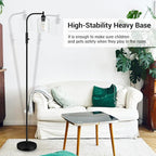 BoostArea Dimmable Floor Lamp, Standing Lamp with Seeded Glass Lampshade, 6W LED Bulb Included, Modern Floor Lamp, Industrial Floor Lamp, Bright LED Floor Lamp for Living Room and Bedroom, Office