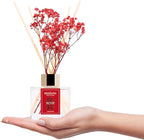 Reed Diffuser Set - 3.38 fl oz （100ml） Rose Home Fragrance Reed Diffuser for Bathroom Shelf Decor 6 Reed Stick