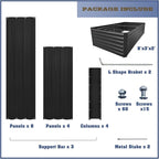 8x3x2FT Metal Raised Garden Bed Kit, Galvanized Outdoor Garden Bed Planter Box for Vegetables, Flowers, Herbs, Succulents and More, Black