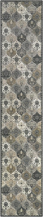 Lahome Moroccan Washable Runner Rug Non Slip, 2x10 Runner Rugs for Hallway 2x10 Vintage Ultra-Thin Throw Long Carpet for Kitchen Entryway Bedroom Laundry Room, Grey