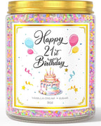 21st Birthday Candles Gifts for Women- 9 oz Happy Birthday Candle with Vanilla Birthday Cake Scent, Gifts for Women & Men, Friendship Ideas