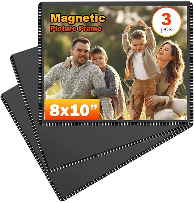 Magnetic Frame 8x10 for Fridge,Magnet Photo Pocket,Sign Holders 3PCS