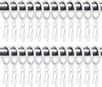 Hotop 60 Pieces 0.98 Inch Metal Drapery Curtain Rings Curtain Hanging Rings and 60 Pieces Metal Curtain Drapery Pin Hooks for Window Door Shower Curtain (White)