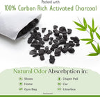 bmbu Charcoal Shoe Deodorizers - Activated Natural Bamboo Air Purifying Bag Insert for Sneakers Oder Eliminator Mini Bags -Absorber/Freshener for Gym Bag,Drawer,Closet,Car,Home, Cat Litter