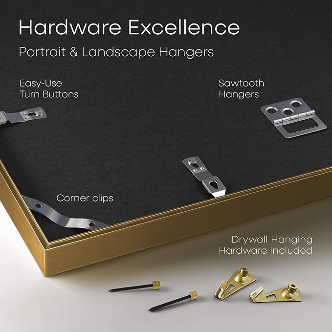 Homeforia 12x12 Picture Frame Bronze, High End Metal 12 x 12 Square Poster Frame with Mat 10 x 10 Photo, 12x12 Brass Frame Matted to 10x10 Print, 12by12 Thin Frames, Tempered Glass, Wall Kit, Set of 1