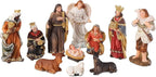 Nativity Scene Indoor 3.2 Inch 10 PCS Christmas Village Little People Nativity Collectible Bulidings Christmas Village Set Xmas Holiday Decorations Figures