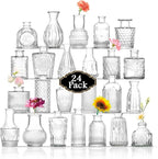 Bud Vases in Bulk 24, Small Vase for Flowers, Glass Vase for Centerpieces, Small Flower Vases for Centerpieces, Mini Vases, Vintage Vase, Clear Bud Vases for Wedding Table Decor