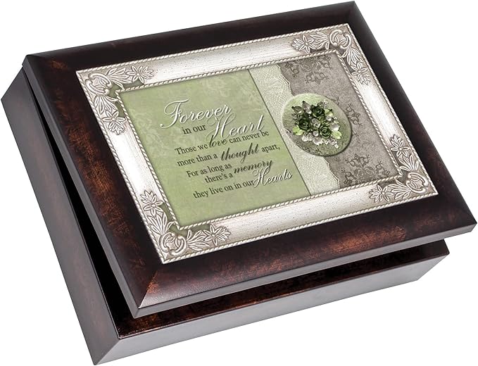 Cottage Garden Forever in Our Heart Bereavement Burlwood Italian Inspired Traditional Music Box Plays You Light Up My Life
