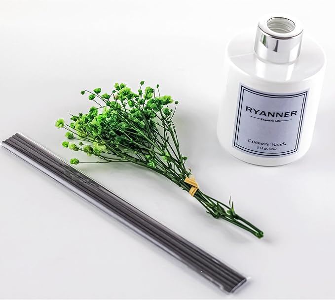 Reed Diffuser Set,5.1oz Cashmere Vanilla Scent Diffuser with Sticks Home Fragrance Reed Diffuser with Essential Oil for Bathroom Shelf Decor&Air Freshener,Home Bathroom Office Decor & Gifts