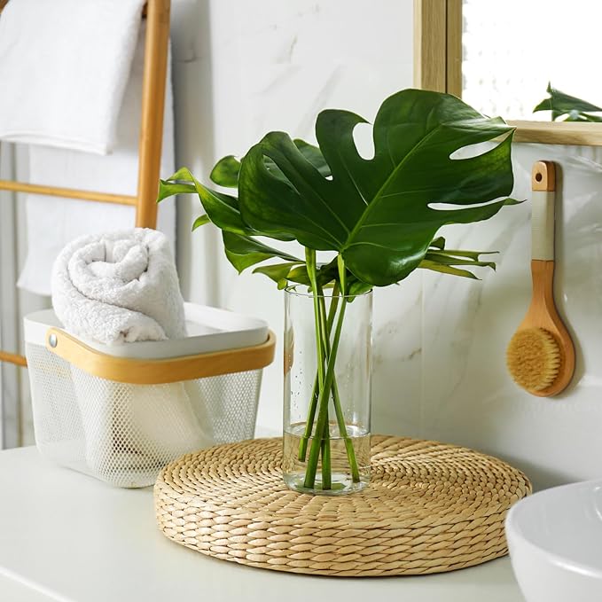 WDHODEC Bud Vases for Flowers 18 PCS, 6" 8" Clear Glass Cylinder Vase Hurricane Candle Holders Floating Pillar Wedding Centerpiece Birthday Party Decoration