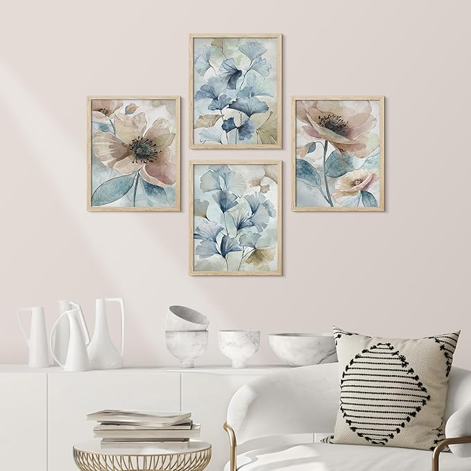 SIGNWIN Framed Poster Botanical Floral Nature Wilderness Photography Realism Decorative Rustic Cozy Zen for Living Room, Bedroom, Office - 12"x16"x4 Natural