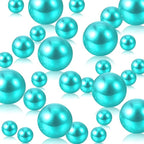 200 PCS Teal Vase Fillers, Pearls Bead for Centerpieces Vases, 10/14/20 MM No Hole Beads, Fake Pearls for Wedding Birthday Anniversary Theme Party Table Centerpieces Decor