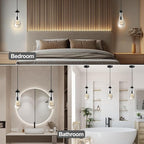 Modern Raindrop Pendant Light Set of 3, Black Kitchen Island Pendant Lights, Teardrop Pendant Lighting Indoor, Suitable for Kitchen Island, Bedroom, Bathroom,Including Bulb