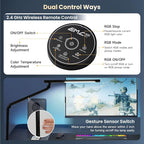 Pak LED Desk Lamp with Clamp, 18W Dual Light Architect Desk Light, Adjustable Swing Arm RGB Light Sensor Switch, Eye-Caring 4 Modes Stepless Dimming Table Lamp for Home Office Reading Study Gaming