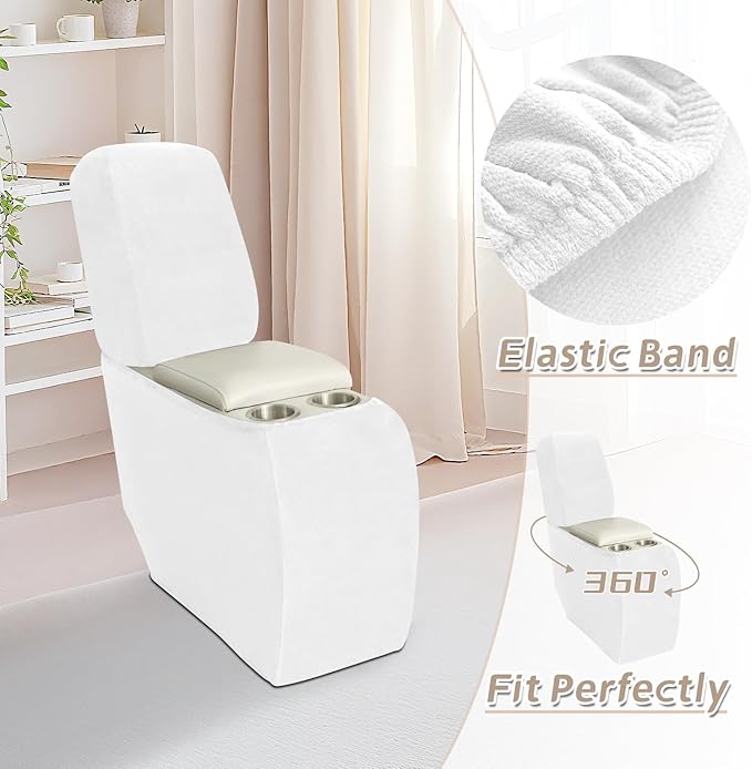 Arfntevss Sectional Recliner Couch Covers Velvet Corner Sectional Sofa Cover for Reclining Couch Stretch Soft L Shape Recliner Slipcover Washable Middle Console Protector (1 Console Cover, White)