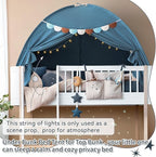 Razee Twin Bed Tent for Kids, Twin Size Bed Canopy Indoor Bed Canopy Privacy Tent on Bed Sleep Inside Drafty Room for Boys, Blue Jean Color