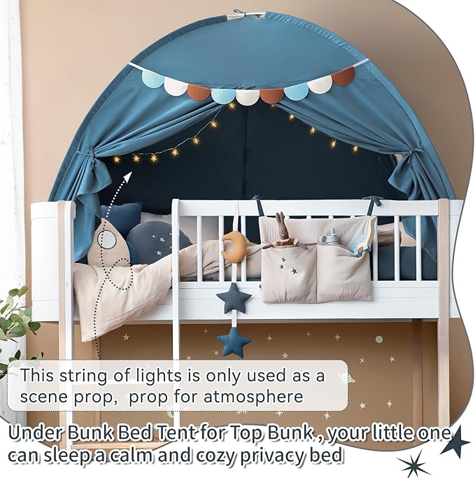 Razee Twin Bed Tent for Kids, Twin Size Bed Canopy Indoor Bed Canopy Privacy Tent on Bed Sleep Inside Drafty Room for Boys, Blue Jean Color