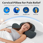 Cervical Neck Pillow Adjustable Memory Foam Pillows with Inflatable Tube, Ergonomic Contour Neck Pillow for Neck Pain Relief,Support Pillow for Side Back Stomach Sleeper