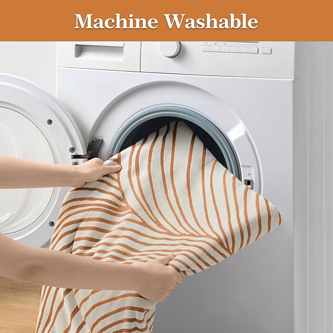 Boho Couch Cover Washable Sectional Couch Covers for Dogs Reversible Sofa Slipcover for 2 or 3 Cushion Couch Pet Friendly Furniture Protector (1# Orange, 91" x 134")