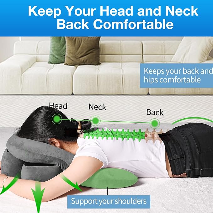 Face Down Pillow for Sleeping - Height Adjustable Face Down Pillow After Eye Surgery, Prone Pillow for Bed Stomach Sleeping, Prone Pillow, Home Massage Pillow, Retinal Vitrectomy Recovery Equipment