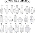 Glass Bud Vases -Set of 20 for Flowers, Small Clear Bud Vases in Bulk for Centerpieces Home Decor, Mini Glass Assorted for Rustic Wedding Floral Arrangements Home Table Decorations