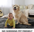 7x10 Ft Extra Large Shag Rugs for Living Room, Tie Dyed Ultra Soft Fluffy Furry Area Rugs for Bedroom Indoor Floor, Aesthetic Carpet for Kids Home Decor (Dark Grey)