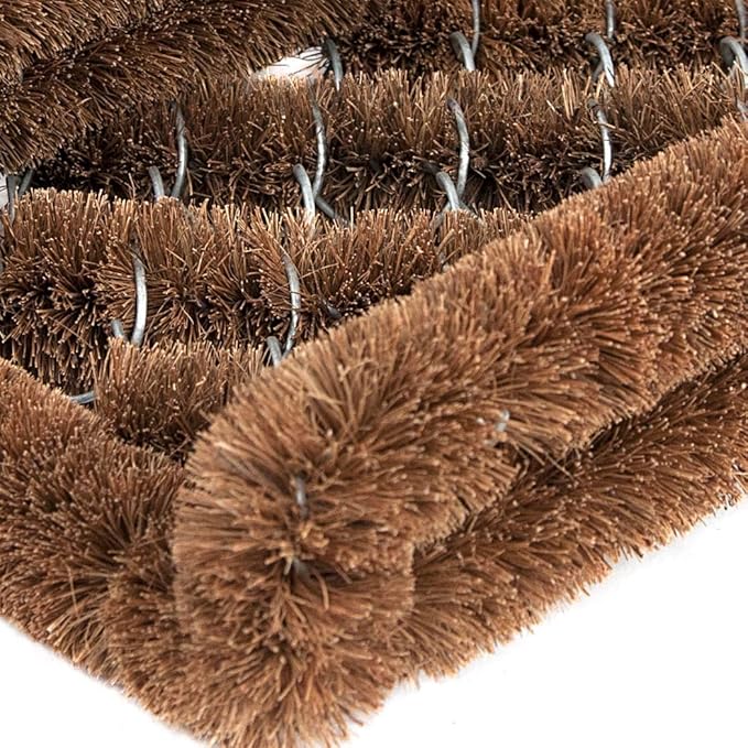 NINAMAR Natural Coir Boot Scraper Door Mat - 13 x 12 inch - 2 Pack