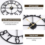1st owned Wall Clock 40 Inch Round Large Indoor Wall Clocks Battery Operated Silent Non Ticking, Farmhouse Vintage Decorative Analog Metal Clock for Living Room, Kitchen, Bedroom Decor