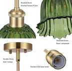 Modern Gold Pendant Light 3 Pack Brushed Brass Mid Century Chandelier Green Glass Shades Adjustable Rods Farmhouse Ceiling Hanging Lighting Fixture Kitchen Island Dining Room Bedroom