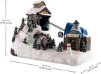 Animated Christmas Village Powder Ridge Resort | Christmas House Collection Accessories Figurines for Christmas Decorations and Gift | Motion & Sound Multicolor LED Lights 14" x 9" x 11"