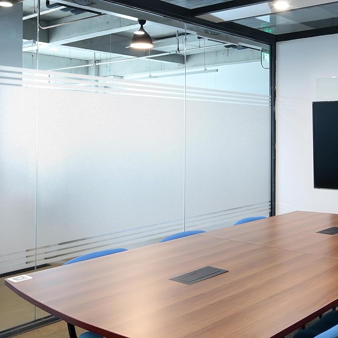 Haton Window Privacy Film Frosted Glass for Bathroom, Static Cling UV Sun Blocking Window Clings, Opaque Decorative Coverings Removable Sticker Heat Control Tint for Home Door, Pure 17.5" x 78.7"