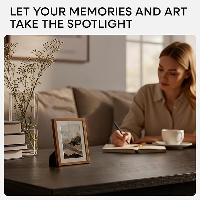 Homeforia 4x6 Picture Frame Bronze, High End Metal 4 x 6 Brass Frames with Mat 3 x 5 for Art, 4x6 Desk Frame Matted to 3x5 inch Photo, 4 by 6 Wall or Tabletop Frame, Tempered Glass, Wall Kit, Set of 1