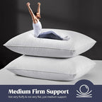 puredown Goose Feather Pillows, 100% Cotton Cover White Bed Pillows King Size Set of 2, Hotel Collection for Bedroom Sleeping (20 x 36, 2 Pack)