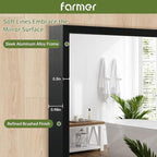 FARMER 22x30 Inch Black Bathroom Mirror, Rectangle Wall Mounted Mirror, Vanity Mirror, Brushed Square Mirror, Framed Bathroom Mirror for Bedrooms, Entryways, Living Rooms, Horizontal/Vertical