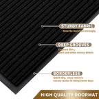 Yimobra Front Door Mat Outdoor Indoor Entrance, 100% Waterproof All-Season All Weather Doormat, Welcome Matt Outside Entry, Non Slip, Low Profile, Heavy Duty Patio Porch Floor Mats,36 x 17,Black